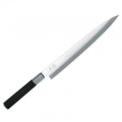 KAI 6724Y Кухненски нож за суши и сашими за дясна ръка Yanagiba Wasabi Black 24 см