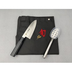 SET AK1101-6006-4575 Комплект нож Deba, инструмент за рибени люспи и престилка AK-1101, DH-6006, 457500600