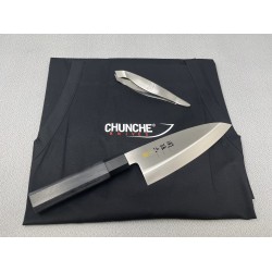 SET AK1102-0751-6608 Комплект нож Deba, пинсета за обезкостяване и престилка AK-1102, BC-0751, AB-6608